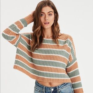 AE Cropped Striped Sweater